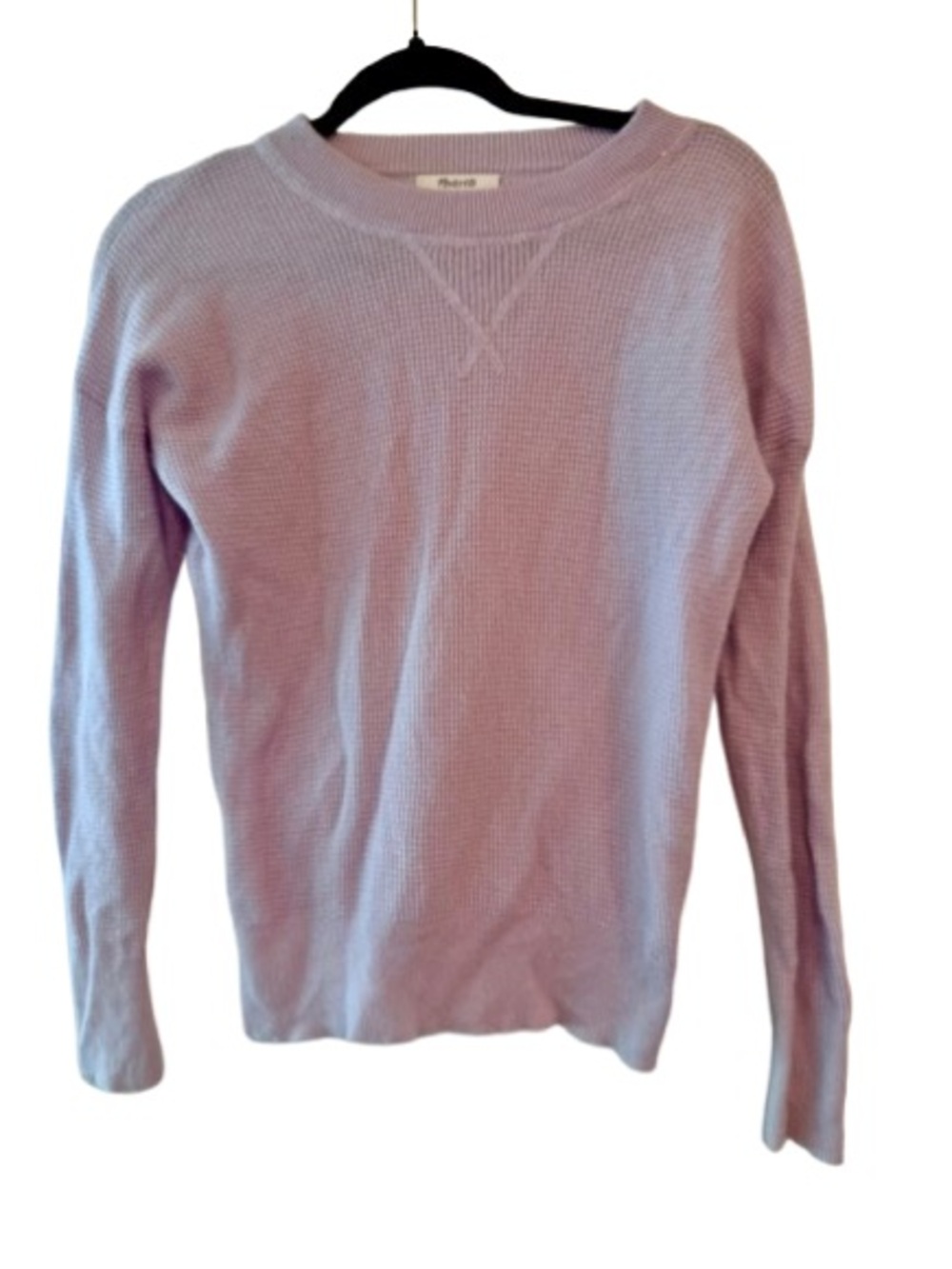 Madewell Cashmere Lilac Waffle-Texture Crewneck Sweater XS Great Condition Soft